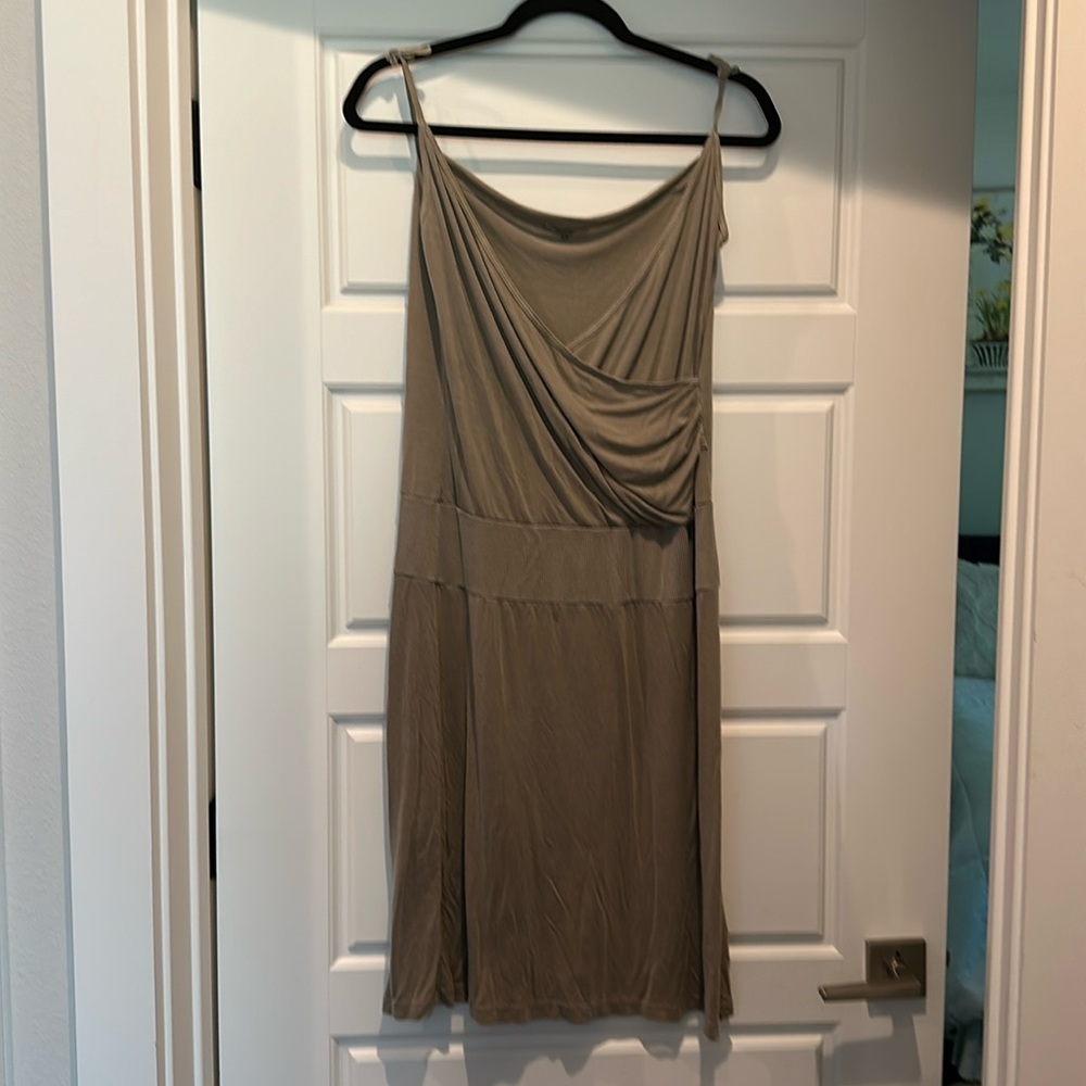 James Perse draped dress with ties on shoulders